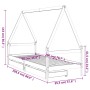 Estructura de cama para niños con cajones madera pino 90x200 cm