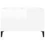 Mueble discos madera contrachapada blanco brillo 74,5x38x48 cm