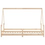 Estructura de cama para niños madera maciza de pino 80x200 cm