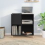 Mueble para discos madera contrachapada negro 84,5x38x89 cm
