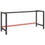 Estructura banco de trabajo metal negro y rojo mate 180x57x79cm
