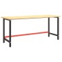 Estructura banco de trabajo metal negro y rojo mate 180x57x79cm