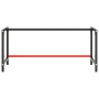 Estructura banco de trabajo metal negro y rojo mate 180x57x79cm