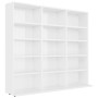 Estantería CD madera contrachapada blanco brillo 102x23x89,5 cm