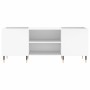 Mueble para discos madera contrachapada blanco 121x38x48 cm