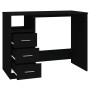 Escritorio cajones madera contrachapada negro 102x50x76 cm