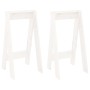 Taburetes 2 unidades madera maciza de pino blanco 40x40x75 cm