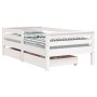 Estructura cama niños con cajones madera pino blanco 70x140 cm