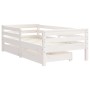Estructura cama niños con cajones madera pino blanco 70x140 cm