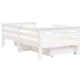 Estructura cama niños con cajones madera pino blanco 70x140 cm