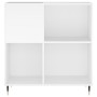 Mueble para discos madera contrachapada blanco 84,5x38x89 cm