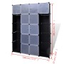 vidaXl Armario modular 14 compartimentos negro y blanco 37x146x180,5cm