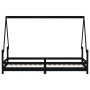 Estructura de cama para niños madera de pino negro 80x200 cm