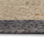 Alfombra hecha a mano de yute con borde gris oscuro 150 cm