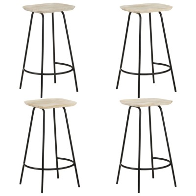 Taburetes de cocina 4 unidades madera maciza de mango