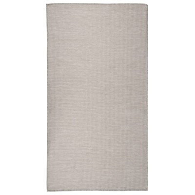 Alfombra de exterior de tejido plano gris taupe 80x150 cm