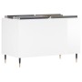 Mueble discos madera contrachapada blanco brillo 74,5x38x48 cm