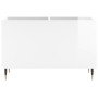 Mueble discos madera contrachapada blanco brillo 74,5x38x48 cm