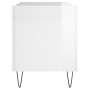Mueble discos madera contrachapada blanco brillo 74,5x38x48 cm