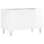 Mueble discos madera contrachapada blanco brillo 74,5x38x48 cm