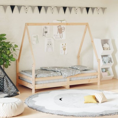 Estructura de cama para niños madera maciza de pino 80x160 cm