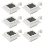 Lámparas solares de exterior LED cuadradas 6 uds 12 cm blanco