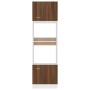 Armario de microondas contrachapada marrón roble 60x57x207 cm