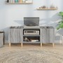 Mueble para discos madera contrachapada gris sonoma 121x38x48cm