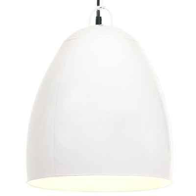 Lámpara colgante industrial redonda 25 W blanca 42 cm E27