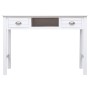 Escritorio de madera maciza de Paulownia blanco 108x45x76 cm