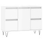 Mueble de baño madera de ingeniería blanco brillo 80x33x60 cm