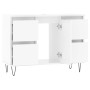 Mueble de baño madera de ingeniería blanco brillo 80x33x60 cm