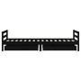 Estructura de cama niños con cajones madera pino negro 80x200cm