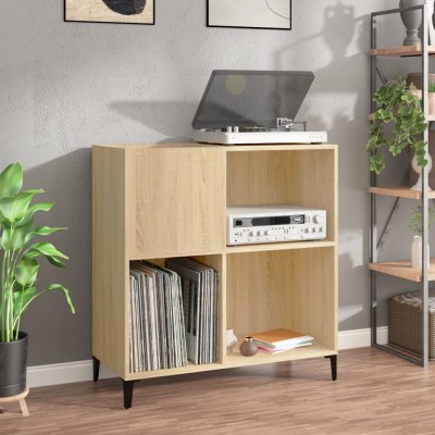 Mueble discos madera contrachapada roble Sonoma 84,5x38x89 cm