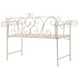 Banco de jardín metal blanco envejecido 132 cm