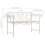 Banco de jardín metal blanco envejecido 132 cm