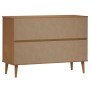 Mesita de noche MOLDE madera maciza de pino marrón 113x40x80 cm