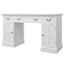 Escritorio de pedestal doble blanco 140x48x80 cm