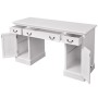 Escritorio de pedestal doble blanco 140x48x80 cm