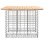 Banco de jardín diseño gaviones madera maciza pino 100x102x72cm