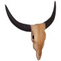 Escultura de cráneo de toro de pared de teca 69x6x60 cm