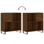 Mueble discos madera contrachapada roble marrón 84,5x38x89 cm