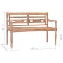 Banco Batavia madera de teca maciza blanco lavado 120 cm