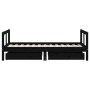 Estructura cama infantil y cajones madera pino negro 80x160 cm