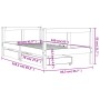 Estructura cama infantil y cajones madera pino negro 80x160 cm
