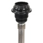 Lámpara de trípode madera maciza de teca marrón y negro 141 cm