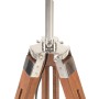 Lámpara de trípode madera maciza de teca marrón y negro 141 cm