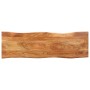 Banco con borde irregular madera maciza de acacia y acero 110cm
