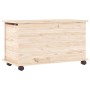 Baúl de almacenaje con ruedas ALTA madera maciza 73x39,5x44 cm