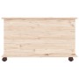 Baúl de almacenaje con ruedas ALTA madera maciza 73x39,5x44 cm
